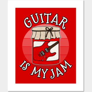 Guitar Is My Jam Electric Guitarist Musician Funny Posters and Art